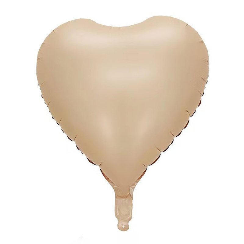 2 Pc Heart Mylar Foil Balloons 18" Caramel - YauSpark
