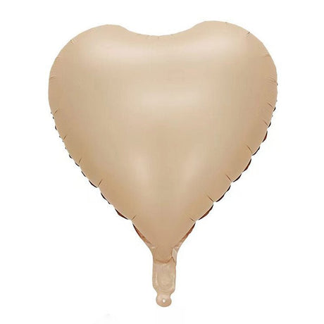 2 Pc Heart Mylar Foil Balloons 18" Caramel - YauSpark