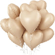 2 Pc Heart Mylar Foil Balloons 18" Caramel - YauSpark