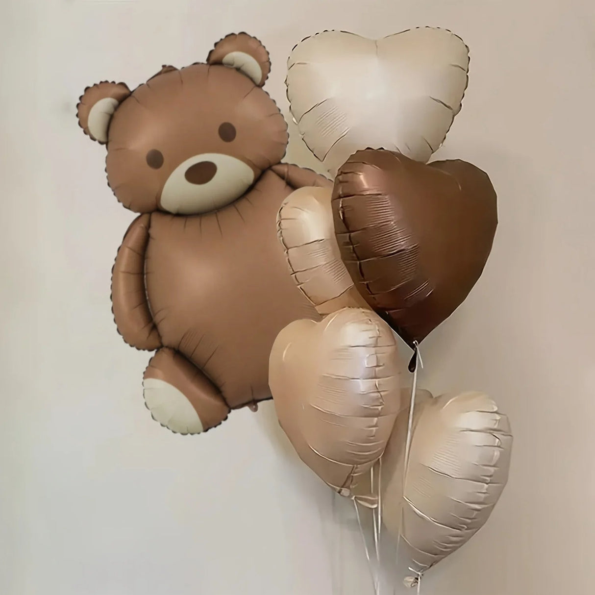 2 Pc Heart Mylar Foil Balloons 18" Caramel - YauSpark