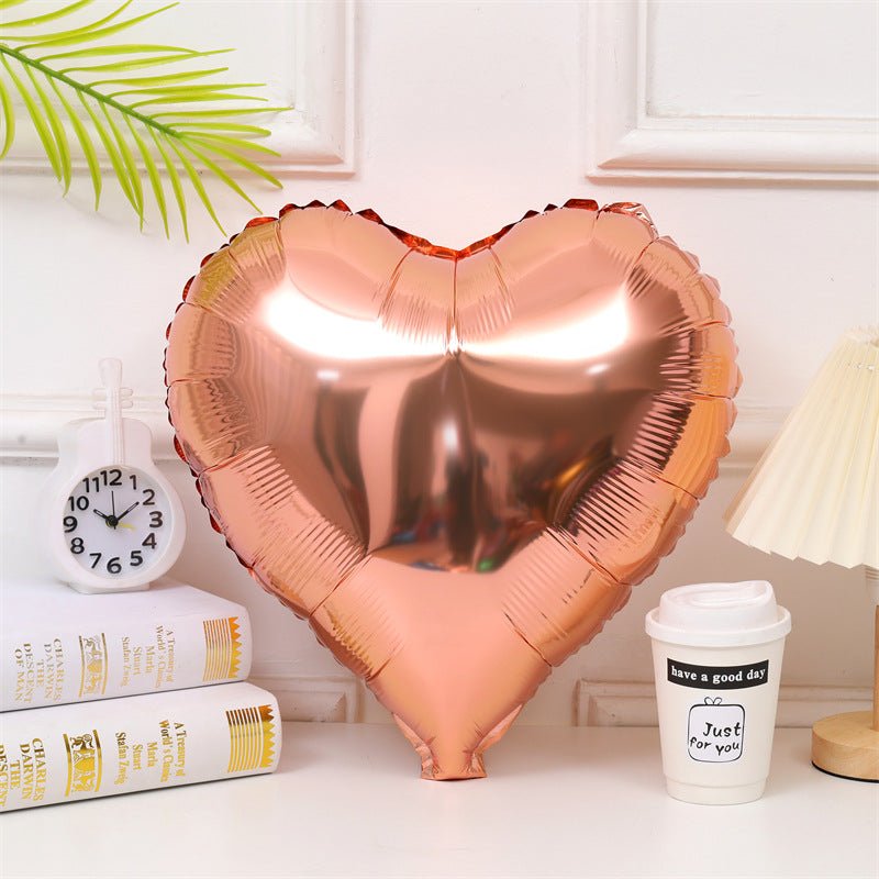 2 Pc Heart Mylar Foil Balloons 18" Champagne Gold - YauSpark