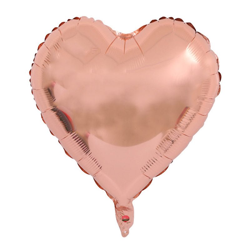 2 Pc Heart Mylar Foil Balloons 18" Champagne Gold - YauSpark