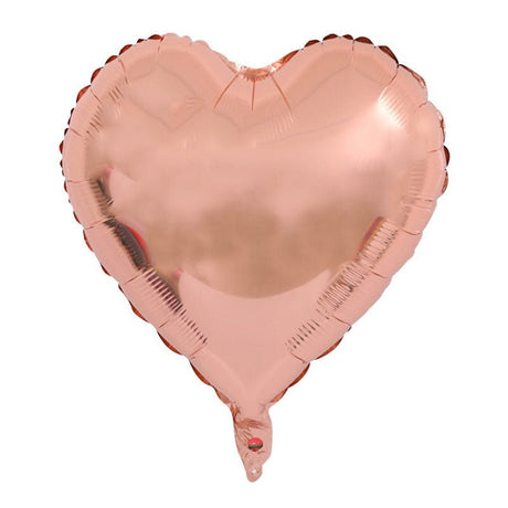 2 Pc Heart Mylar Foil Balloons 18" Champagne Gold - YauSpark