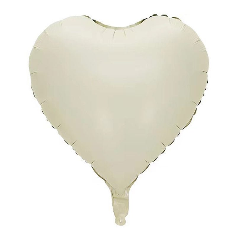 2 Pc Heart Mylar Foil Balloons 18" Cream White - YauSpark