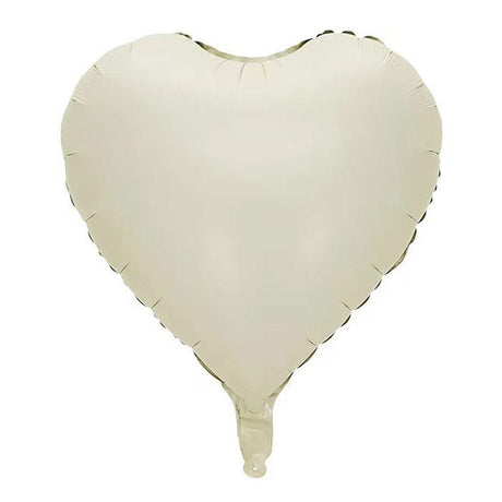 2 Pc Heart Mylar Foil Balloons 18" Cream White - YauSpark