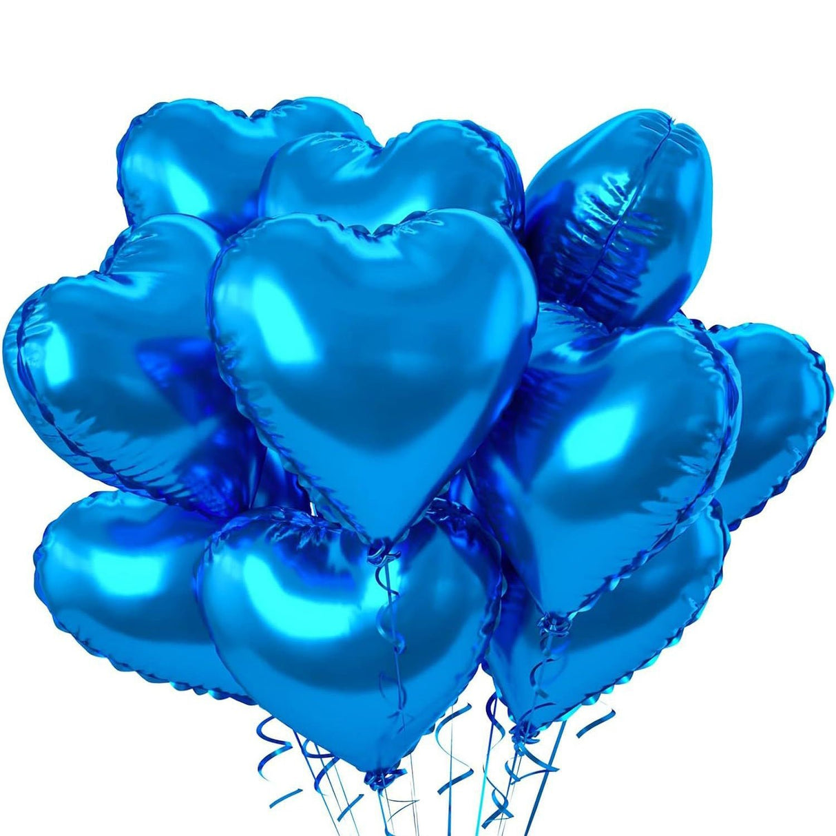 2 Pc Heart Mylar Foil Balloons 18" Dark Blue - YauSpark