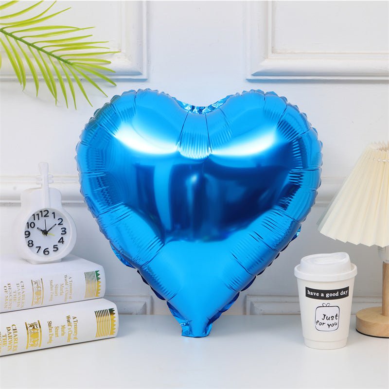 2 Pc Heart Mylar Foil Balloons 18" Dark Blue - YauSpark