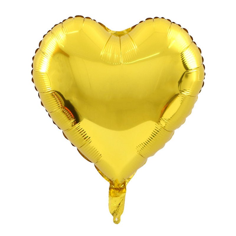 2 Pc Heart Mylar Foil Balloons 18" Gold - YauSpark