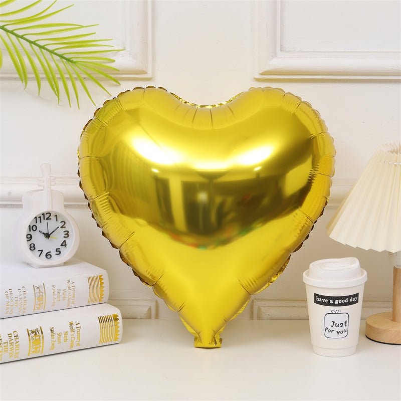 2 Pc Heart Mylar Foil Balloons 18" Gold - YauSpark