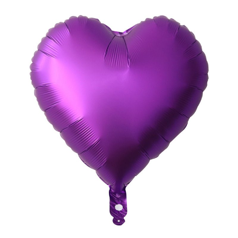 2 Pc Heart Mylar Foil Balloons 18" Metallic Purple - YauSpark