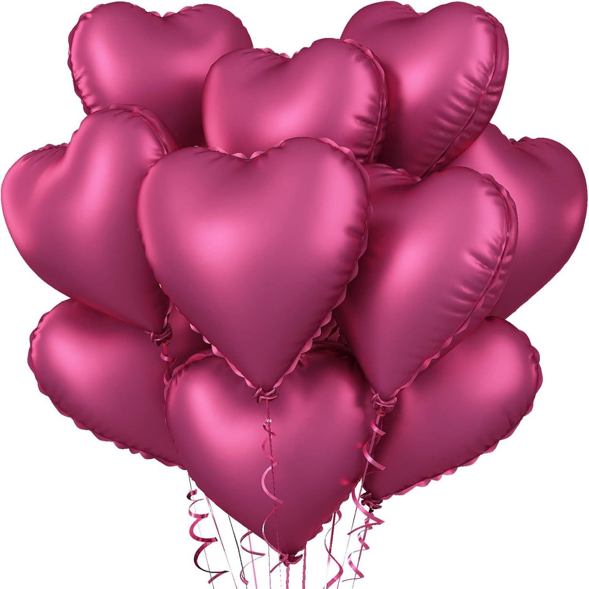 2 Pc Heart Mylar Foil Balloons 18" Metallic Wine Red - YauSpark