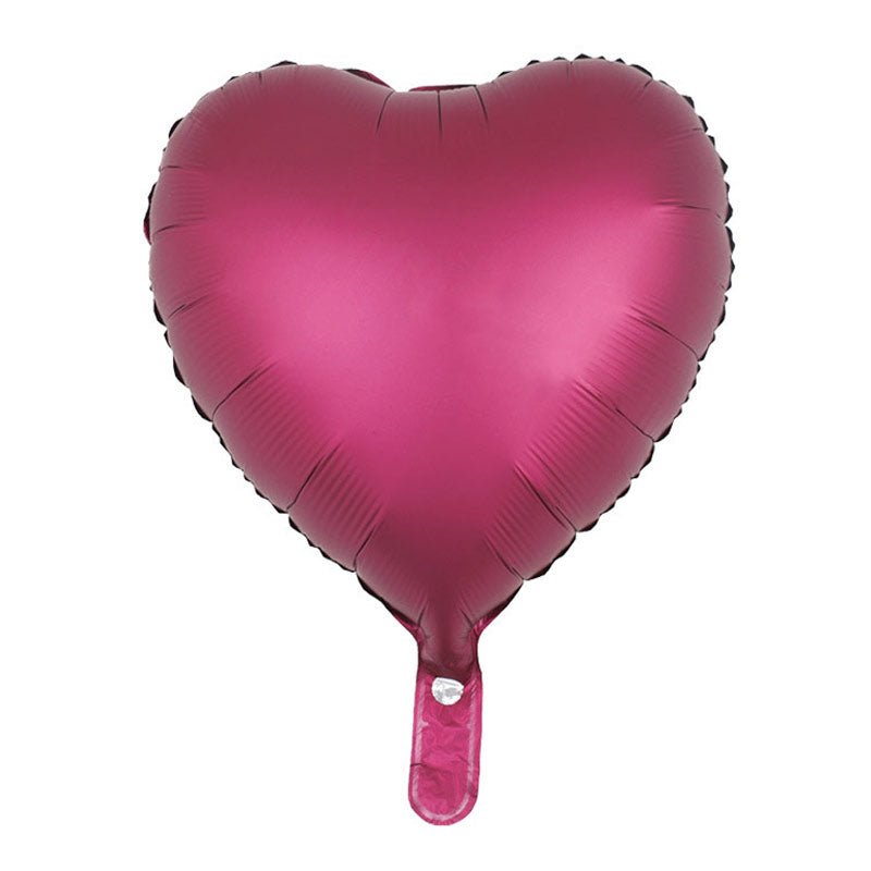 2 Pc Heart Mylar Foil Balloons 18" Metallic Wine Red - YauSpark