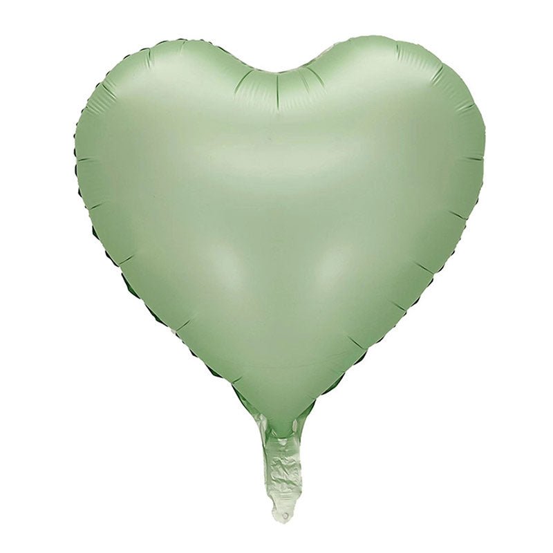2 Pc Heart Mylar Foil Balloons 18" Olive Green - YauSpark