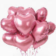 2 Pc Heart Mylar Foil Balloons 18" Pearl Pink - YauSpark