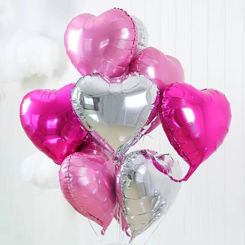 2 Pc Heart Mylar Foil Balloons 18" Pearl Pink - YauSpark