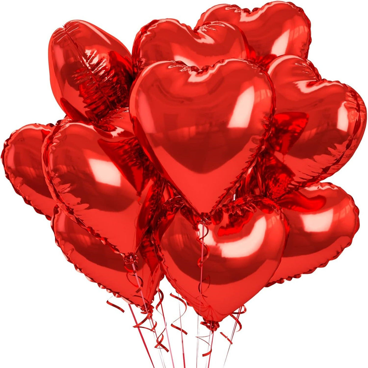 2 Pc Heart Mylar Foil Balloons 18" Red - YauSpark