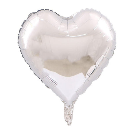 2 Pc Heart Mylar Foil Balloons 18" Silver - YauSpark