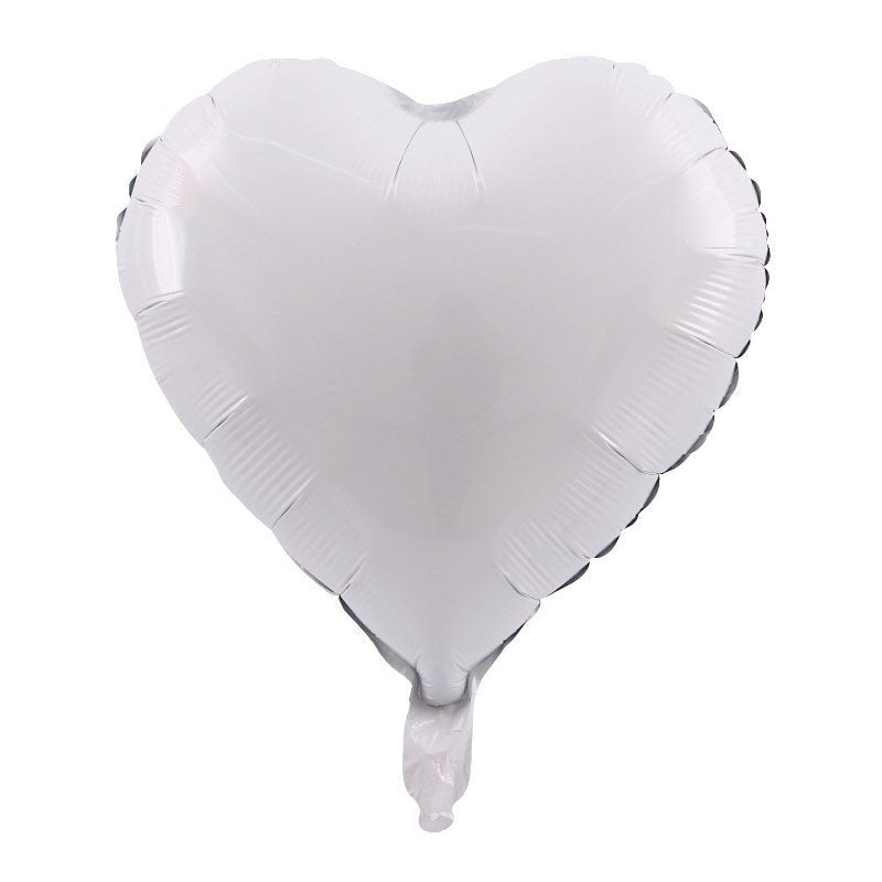 2 Pc Heart Mylar Foil Balloons 18" White - YauSpark