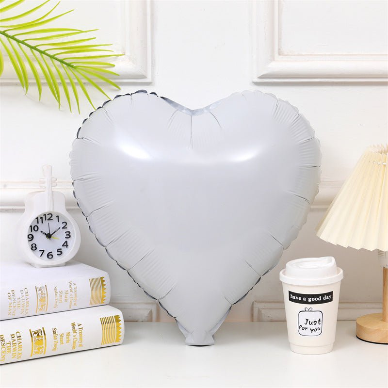 2 Pc Heart Mylar Foil Balloons 18" White - YauSpark