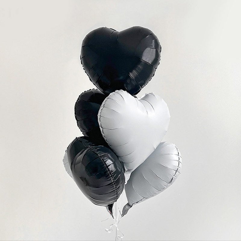 2 Pc Heart Mylar Foil Balloons 18" White - YauSpark