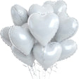2 Pc Heart Mylar Foil Balloons 18" White - YauSpark