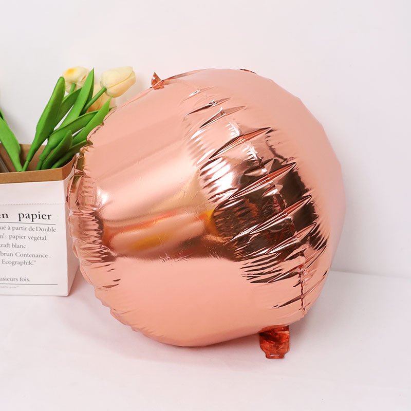 2 Pc Rose Gold 4D Sphere Mylar Foil Helium or Air Balloons 18" - YauSpark