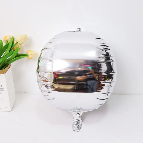 2 Pc Silver 4D Sphere Mylar Foil Helium or Air Balloons 18" - YauSpark