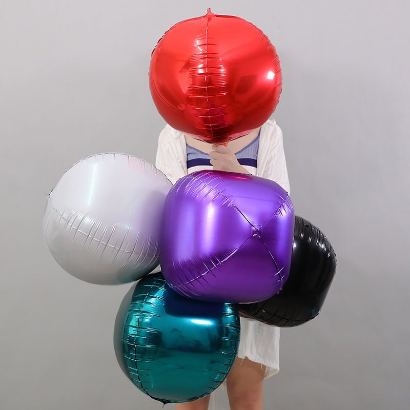 2 Pc Silver 4D Sphere Mylar Foil Helium or Air Balloons 22" - YauSpark