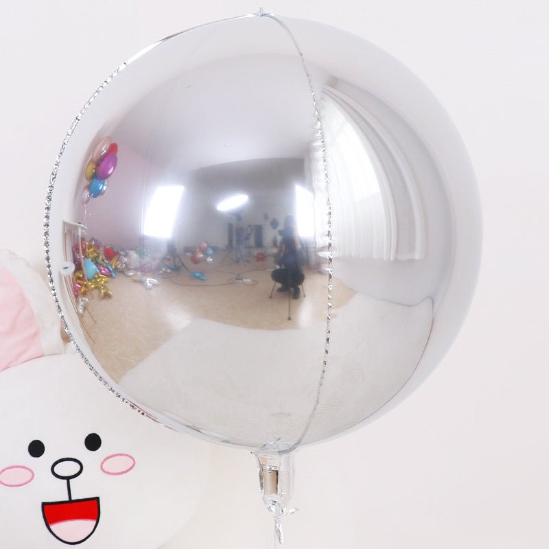 2 Pc Silver 4D Sphere Mylar Foil Helium or Air Balloons 22" - YauSpark