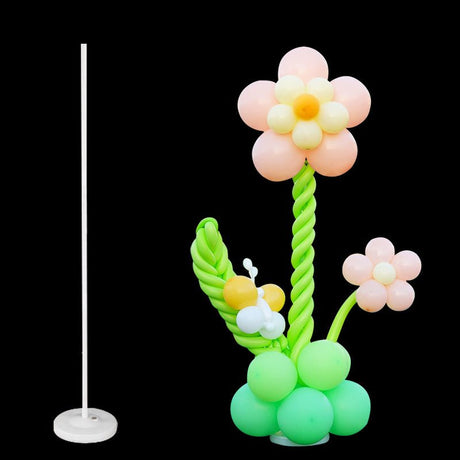 2 Pc White Balloon Column Stand Kit, Balloon Towers - 4ft - YauSpark