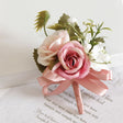 2 Pcs Wedding Two - Headed Rose Corsage Dark Pink - YauSpark