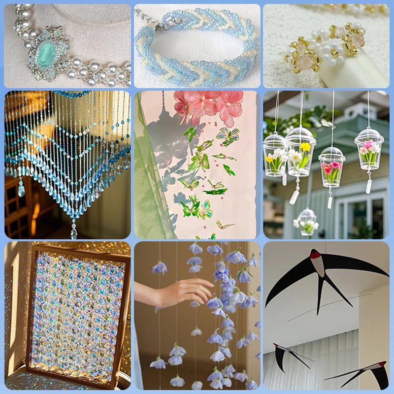 2 Rolls Fishing Line Clear Nylon Fish String Cord 0.5mm 546Yards - YauSpark