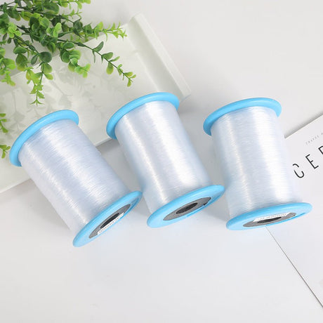 2 Rolls Fishing Line Clear Nylon Fish String Cord 0.5mm 546Yards - YauSpark