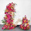 2 Set Artificial Floral Wedding Backdrop Decoration Rose Rose Red Orange - YauSpark