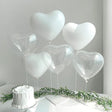 2 Sets Heart Latex Balloon Column Stand Kit Transparent White - YauSpark