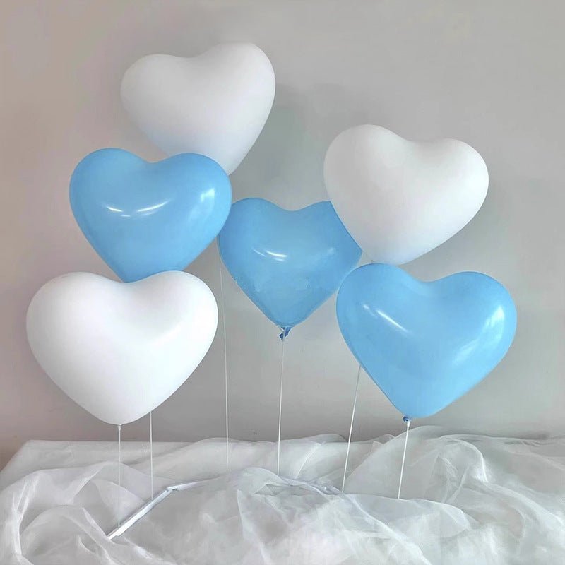 2 Sets Heart Latex Balloon Column Stand Kit White - YauSpark