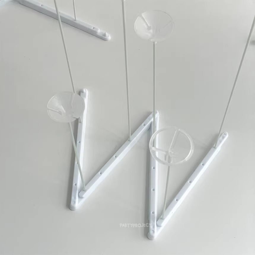 2 Sets Heart Latex Balloon Column Stand Kit White - YauSpark