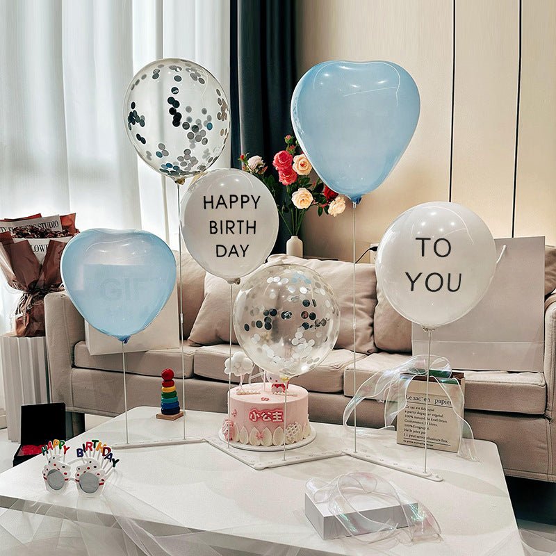 2 Sets Latex Balloon Column Stand Kit Maca Blue - YauSpark