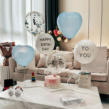 2 Sets Latex Balloon Column Stand Kit Maca Blue - YauSpark