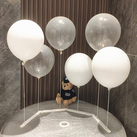 2 Sets Latex Balloon Column Stand Kit Transparent White - YauSpark