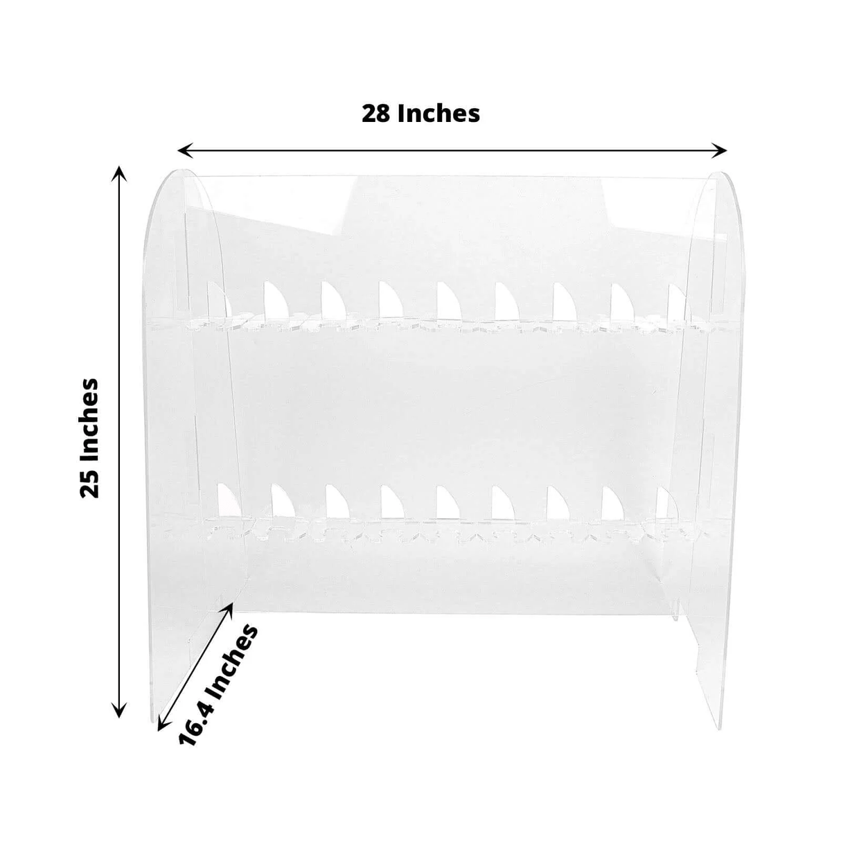 2 - Tier Acrylic Champagne Glass Holder Display Stand Table Top 25" Clear with 18 Hooks - YauSpark