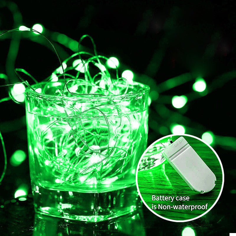 20 LED Starry Bright String Lights 90" Micro Fairy Lights Green - Battery Operated - YauSpark