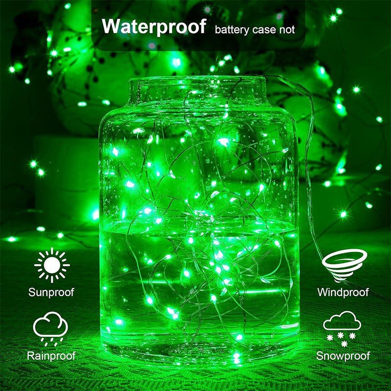 20 LED Starry Bright String Lights 90" Micro Fairy Lights Green - Battery Operated - YauSpark