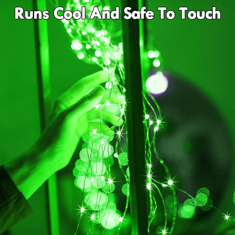 20 LED Starry Bright String Lights 90" Micro Fairy Lights Green - Battery Operated - YauSpark