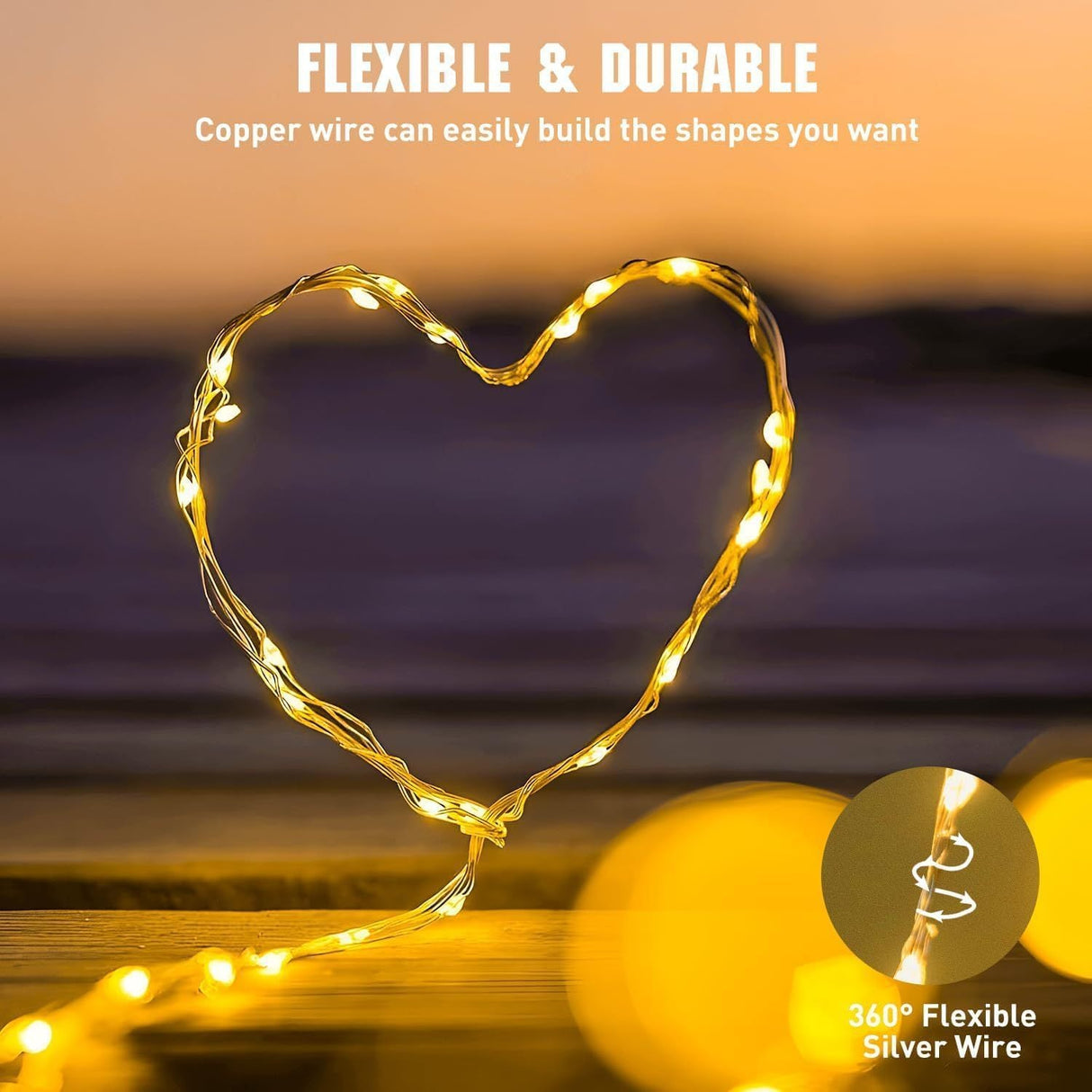 20 LED Starry Bright String Lights 90" Micro Fairy Lights Warm White - Battery Operated - YauSpark