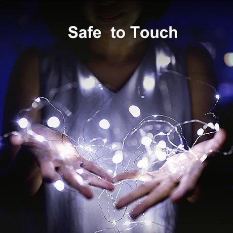 20 LED Starry Bright String Lights 90" Micro Fairy Lights White - Battery Operated - YauSpark