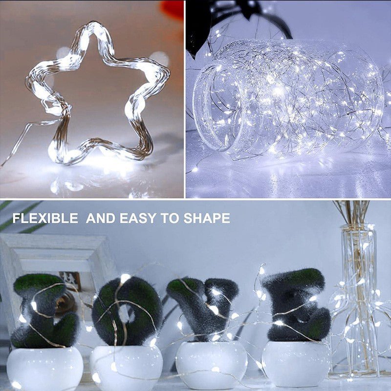 20 LED Starry Bright String Lights 90" Micro Fairy Lights White - Battery Operated - YauSpark