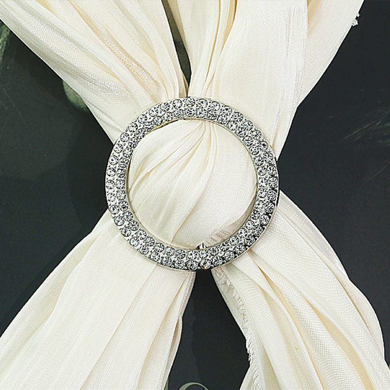 20 Pc Diamond Circle Chair Sash Band Buckle Pin 2.5" Silver - YauSpark