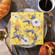 20 Pcs Paper Beverage Napkins 2 Ply Bright Yellow with Blooming Flowers Design 6.5"x6.5" - YauSpark