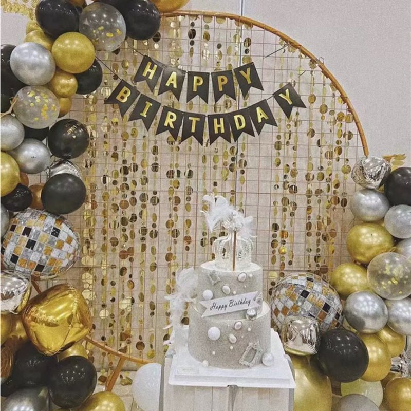 20pcs PVC Large Round Sequin Door Curtain Decoration 3ft Gold - YauSpark